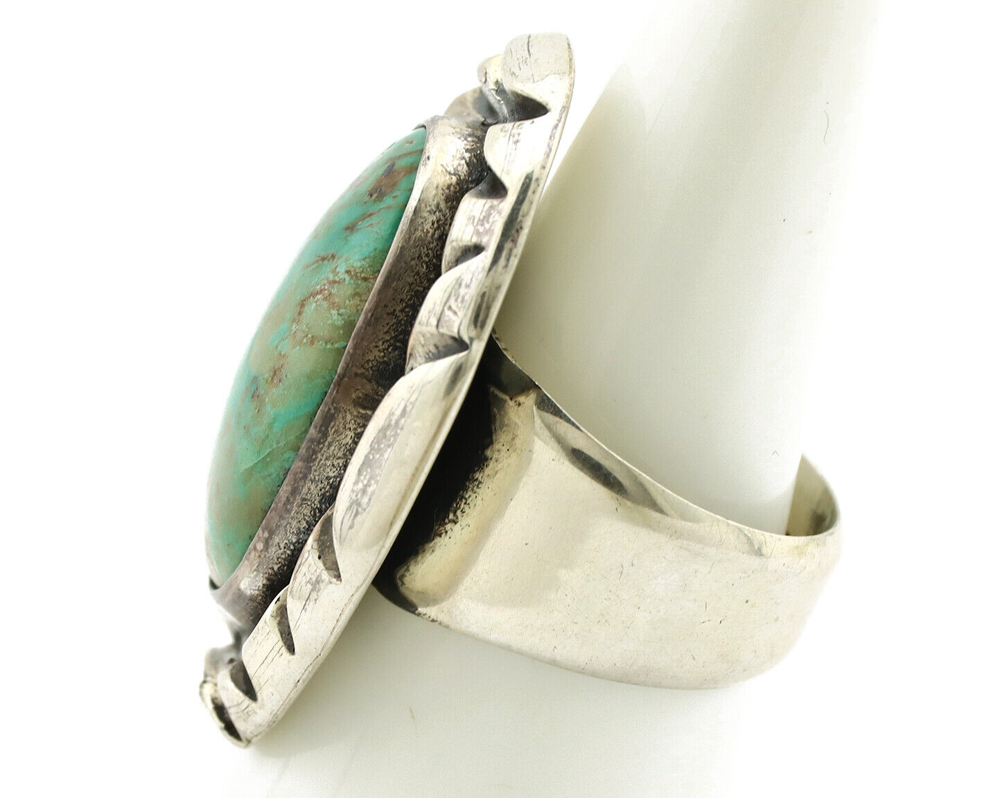 Navajo Ring 925 Silver Turquoise Mountain Artist Signed C Montoya C.80's