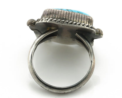 Navajo Ring 925 Silver Morenci Turquoise Native American Artist C.80's