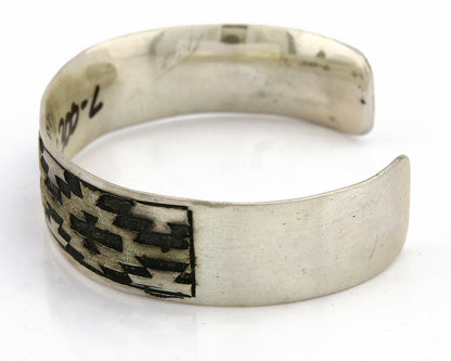 Navajo Bracelet .925 Silver Hand Stamped Artist Signed Kachina C.80's