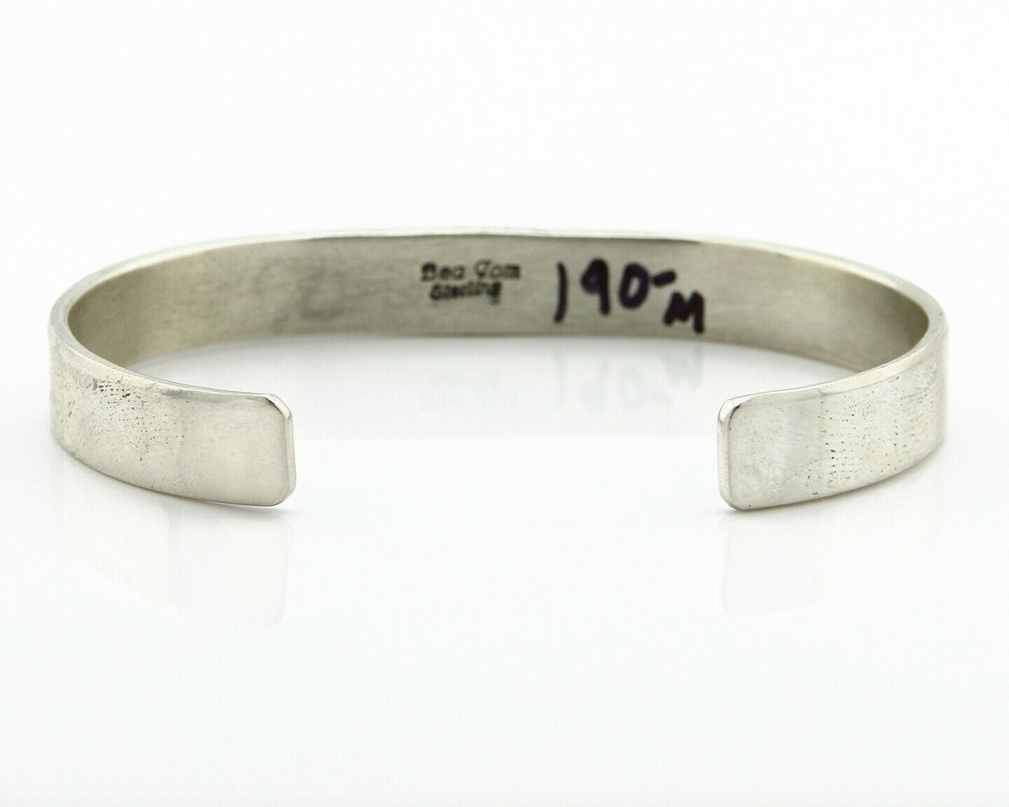 Navajo Bracelet .925 SOLID Silver Turquoise Signed Artist Bea Tom C.80's