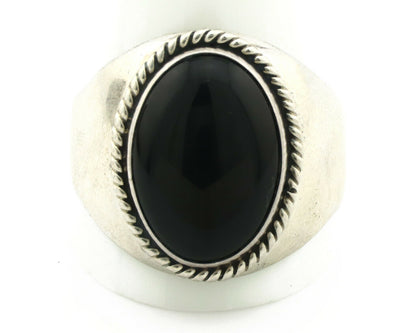 Navajo Ring .925 Silver Handmade Black Onyx Native American Artist C.80's