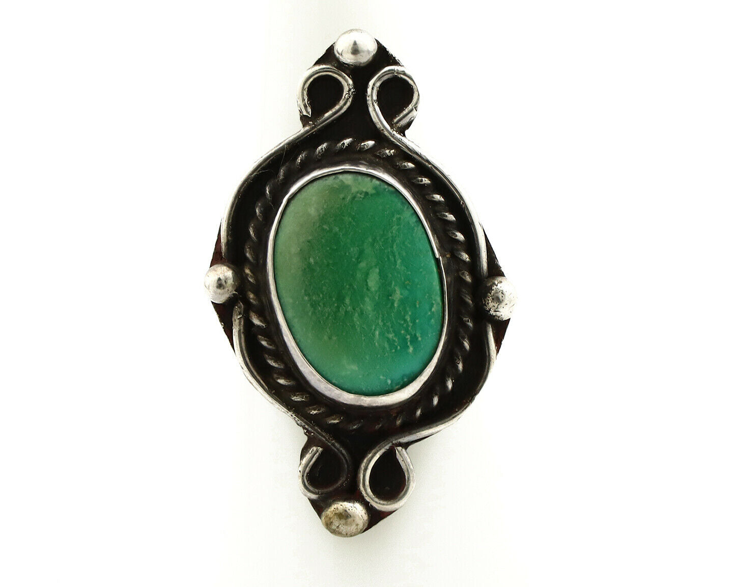 Navajo Ring .925 Silver Kingman Turquoise Native American Artist C.80's