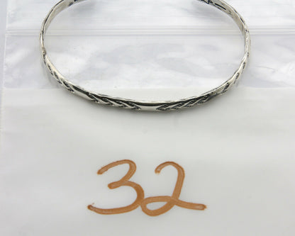 Navajo Bracelet .925 Silver Hand Stamped Arrow Head Artist I Montoya C80s