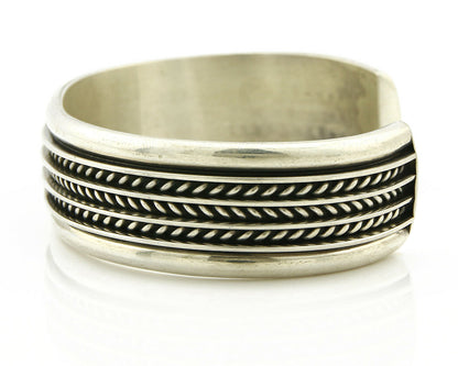 Navajo Bracelet .925 Silver SOLID Handmade Signed Artist Tom Hawk Circa 1980's
