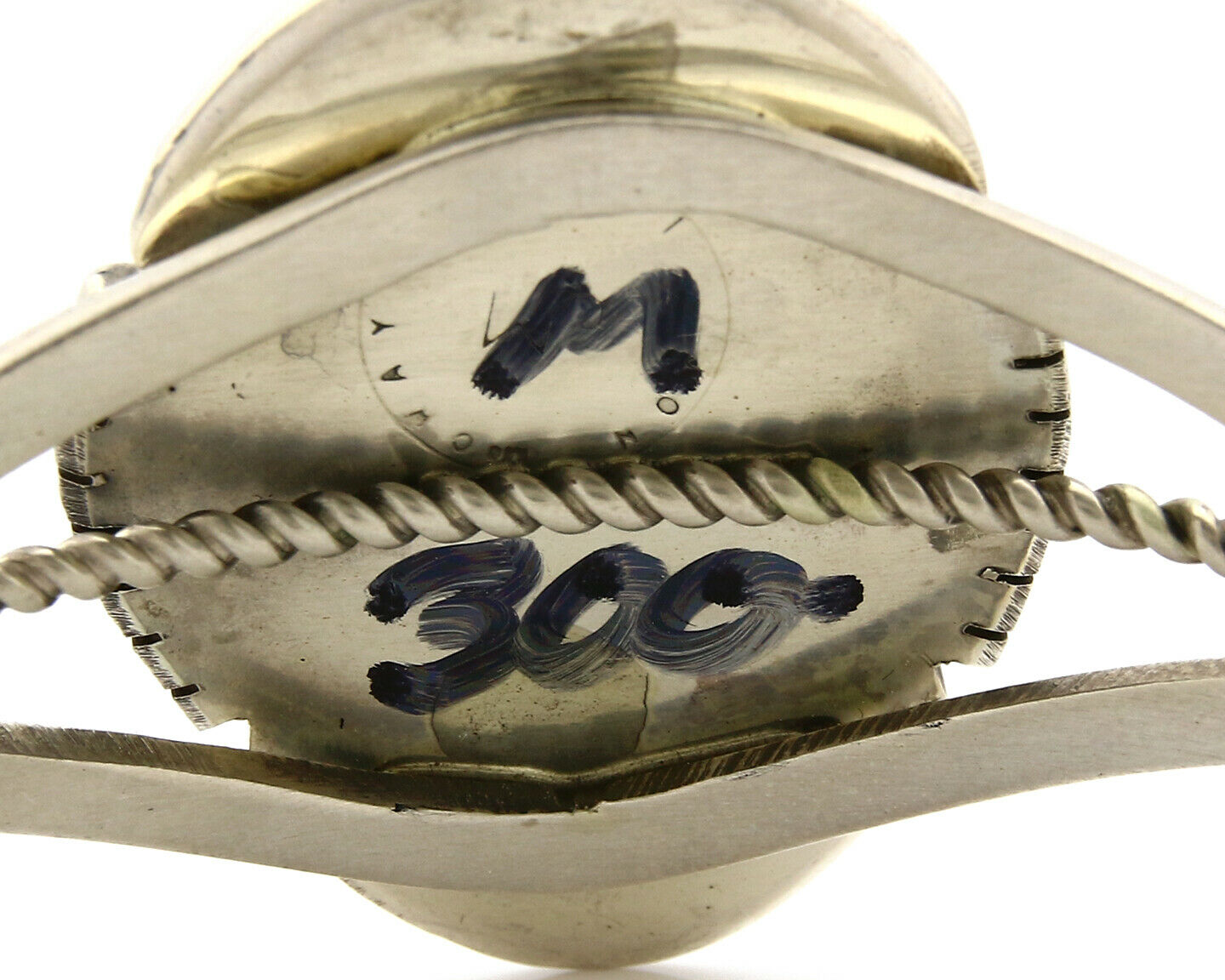 Navajo Bracelet .925 Silver Natural Blue Turquoise Signed Mc Cray C.80's