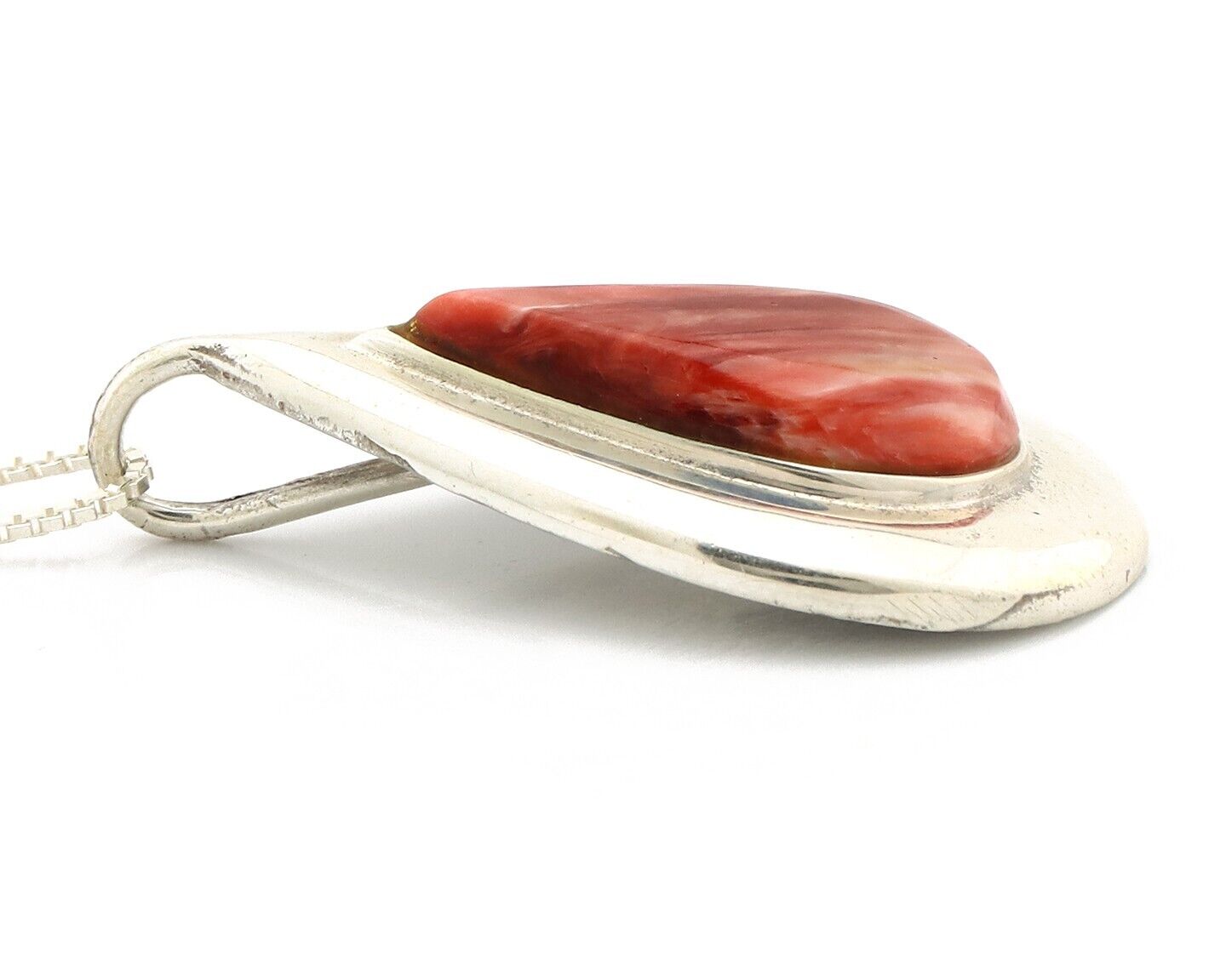 Navajo Necklace 925 Silver Natural Oyster Artist Signed ChaRay Circa 1988