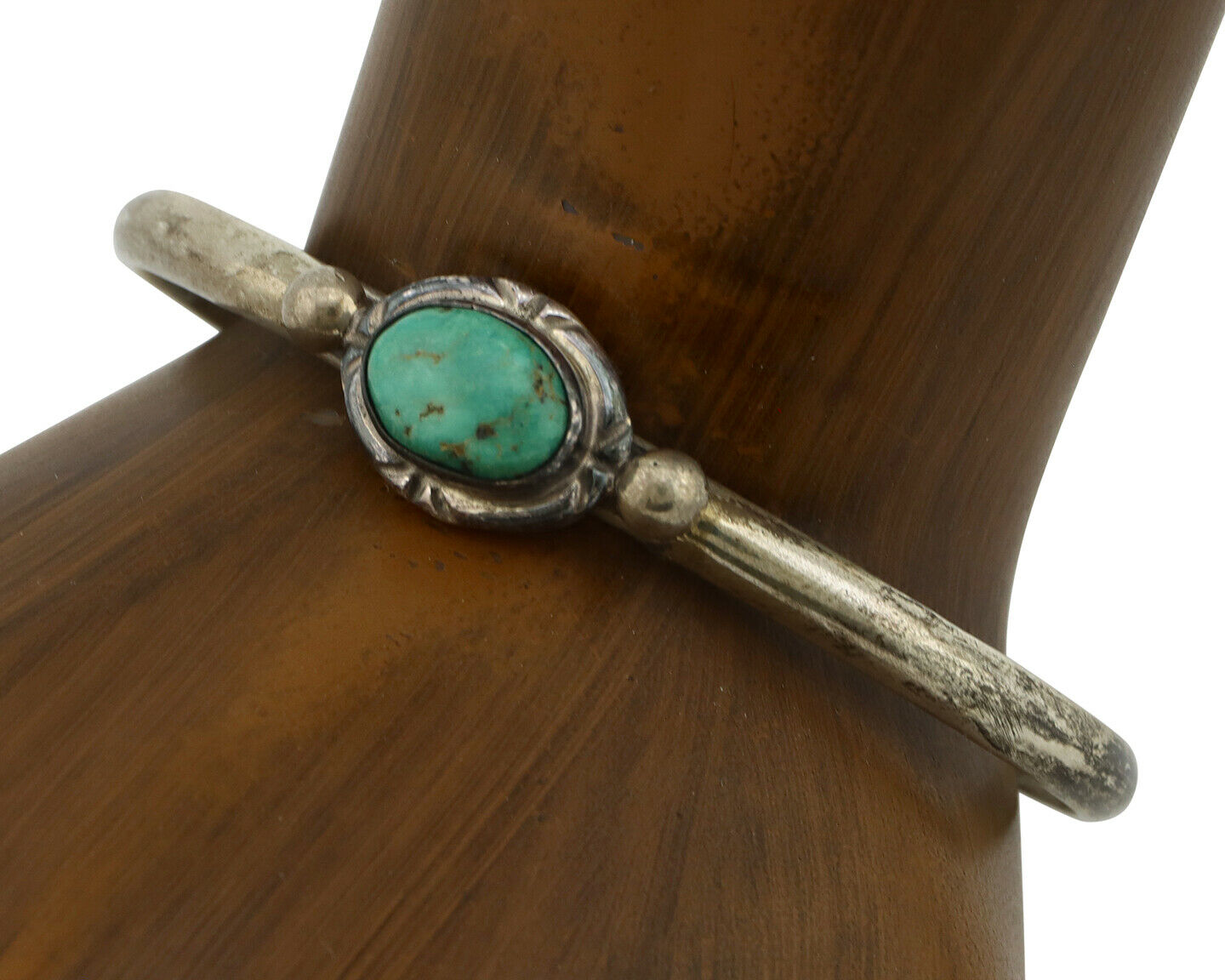 Navajo Bracelet .925 Silver Kingman Turquoise Native American Artist C.90's