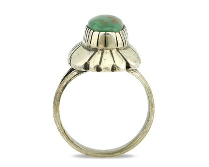 Navajo Ring .925 Silver Green Turquoise Artist Signed M Montoya C.80's