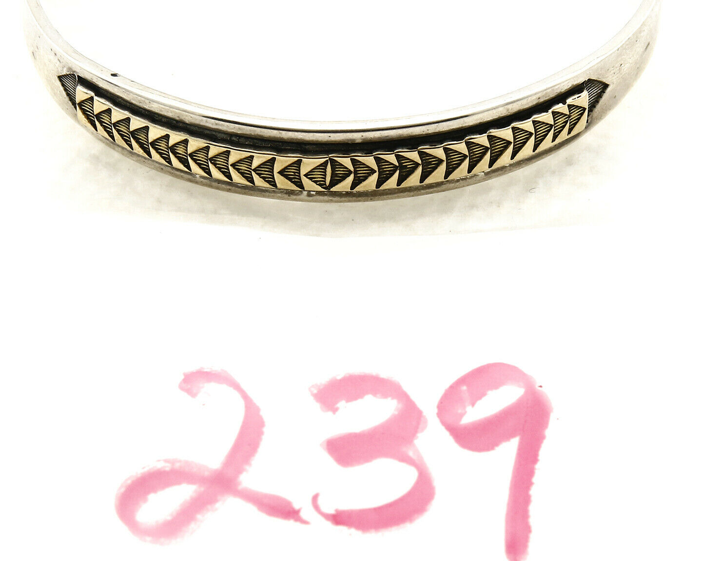 Navajo Bracelet .925 Silver & 14k Solid Gold MM Rogers and LLK Cuff C.80's