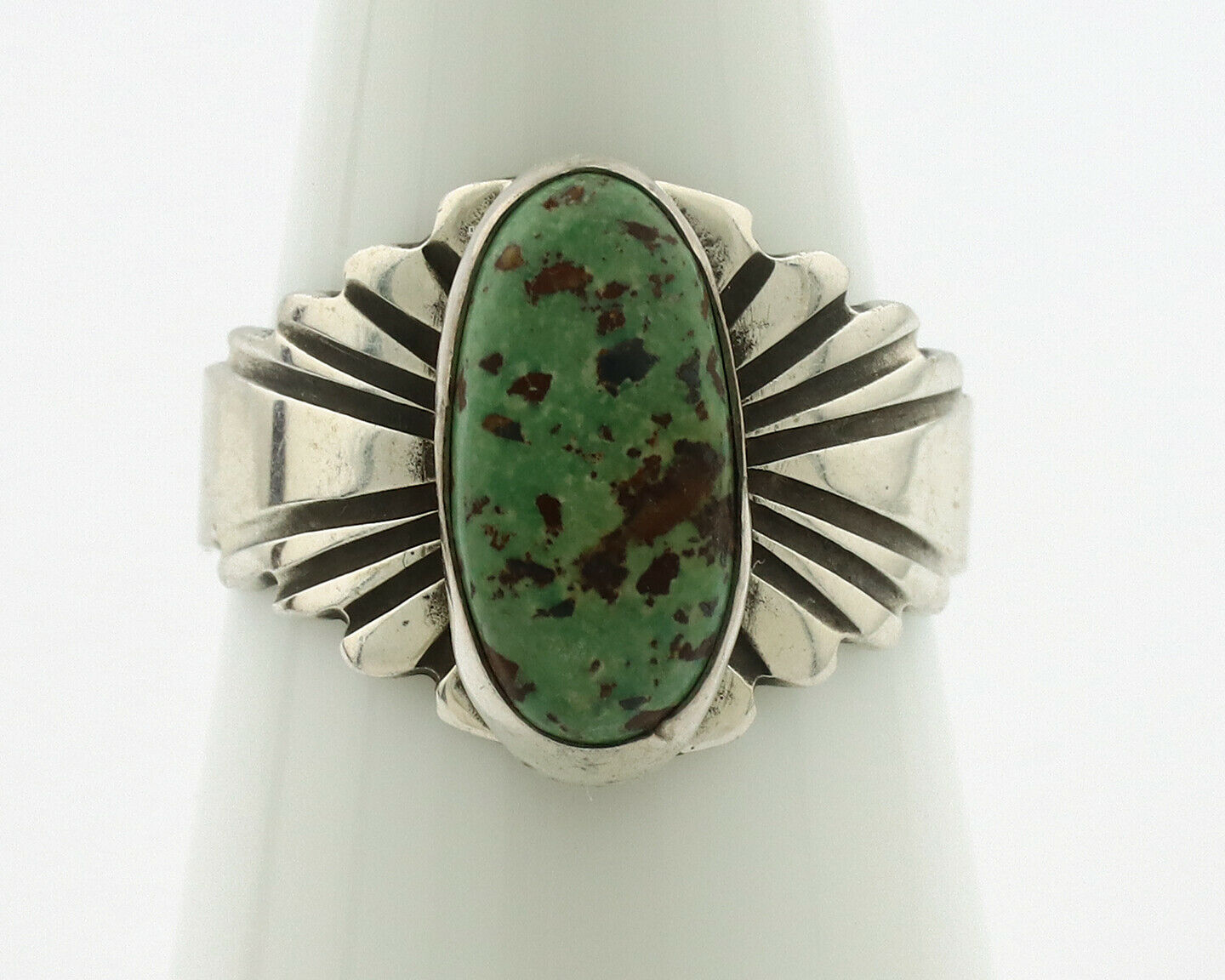 Navajo Ring .925 Silver Blue Green Arizona Turquoise Artist Signed Apache C.80's