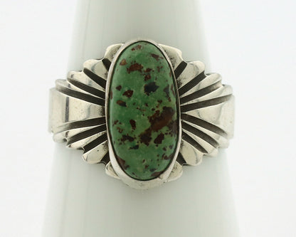 Navajo Ring .925 Silver Blue Green Arizona Turquoise Artist Signed Apache C.80's