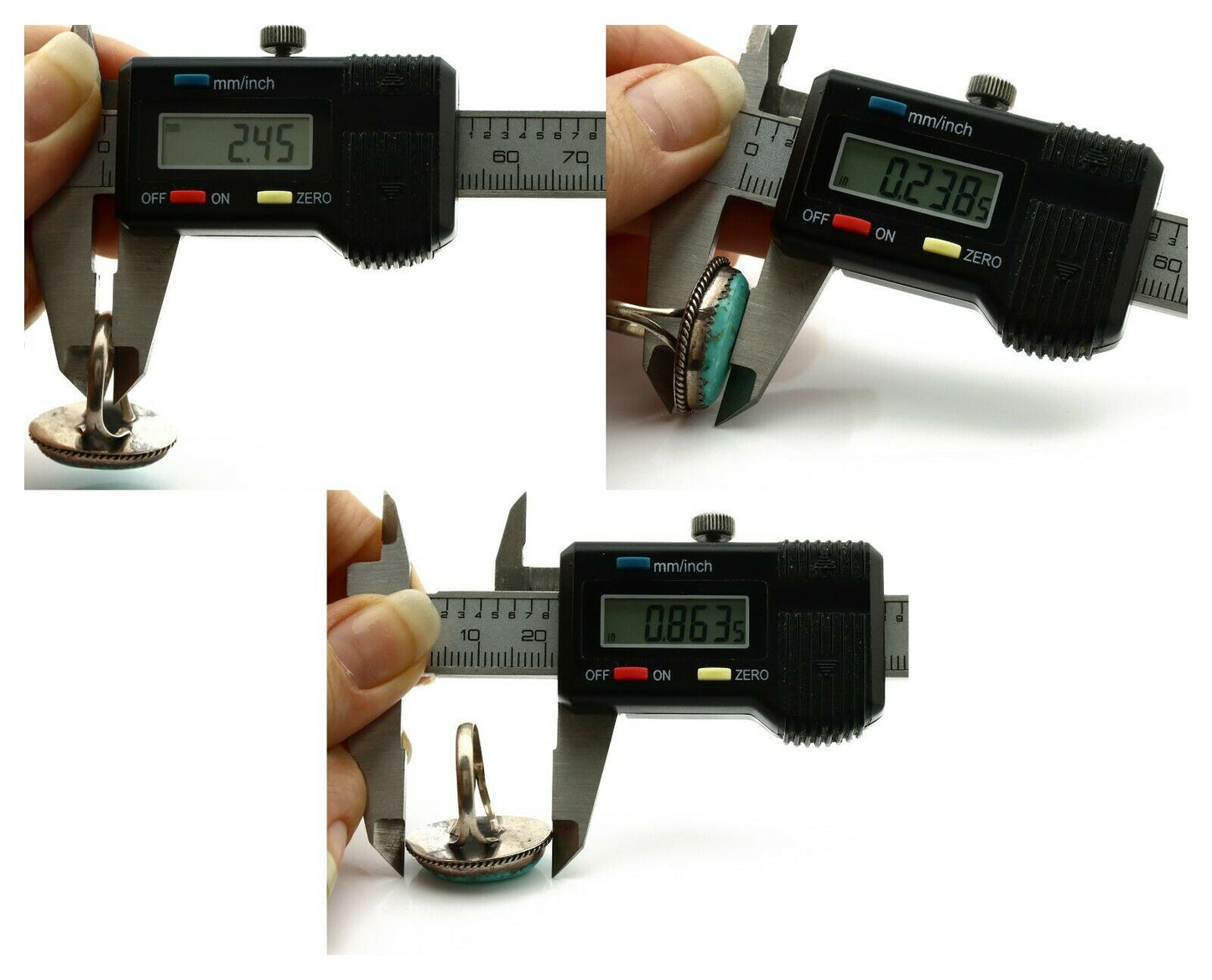 Navajo Ring .925 Silver Morenci Turquoise Handmade Native American Artist C.80's