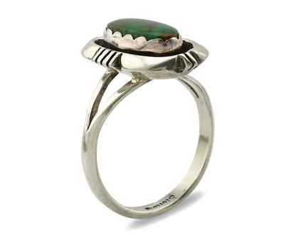 Navajo Ring .925 Silver Kingman Turquoise Handmade Native American Artist C.80's