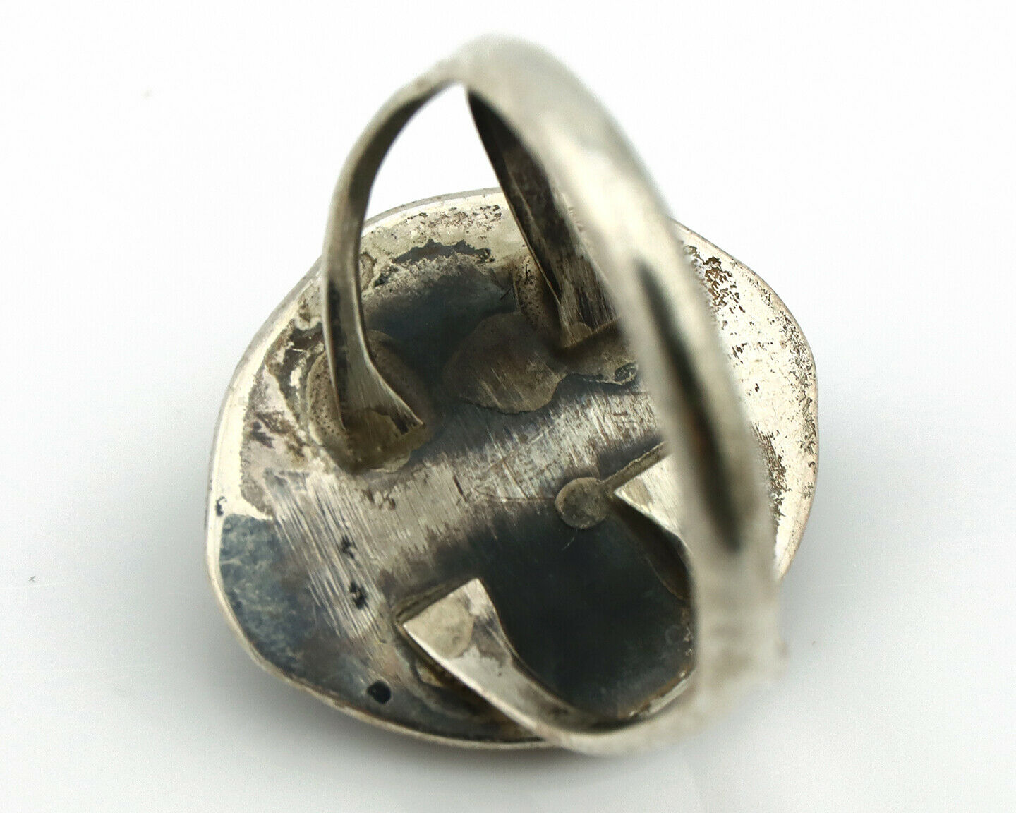 Navajo Ring .925 Silver Natural Blue Turquoise Native American Artist C.80's