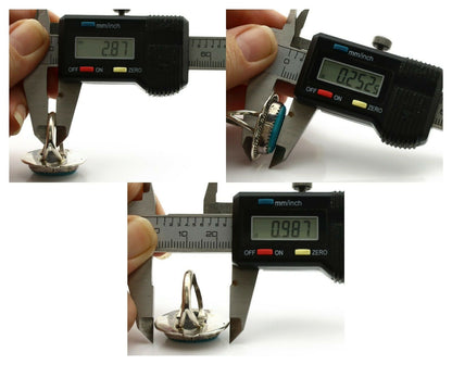 Navajo Ring .925 Silver Blue Spiderweb Native American Artist C.1980's