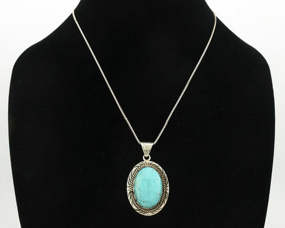 Navajo Handmade Pendant Necklace .925 Silver Artist Signed Sunrise C.80's