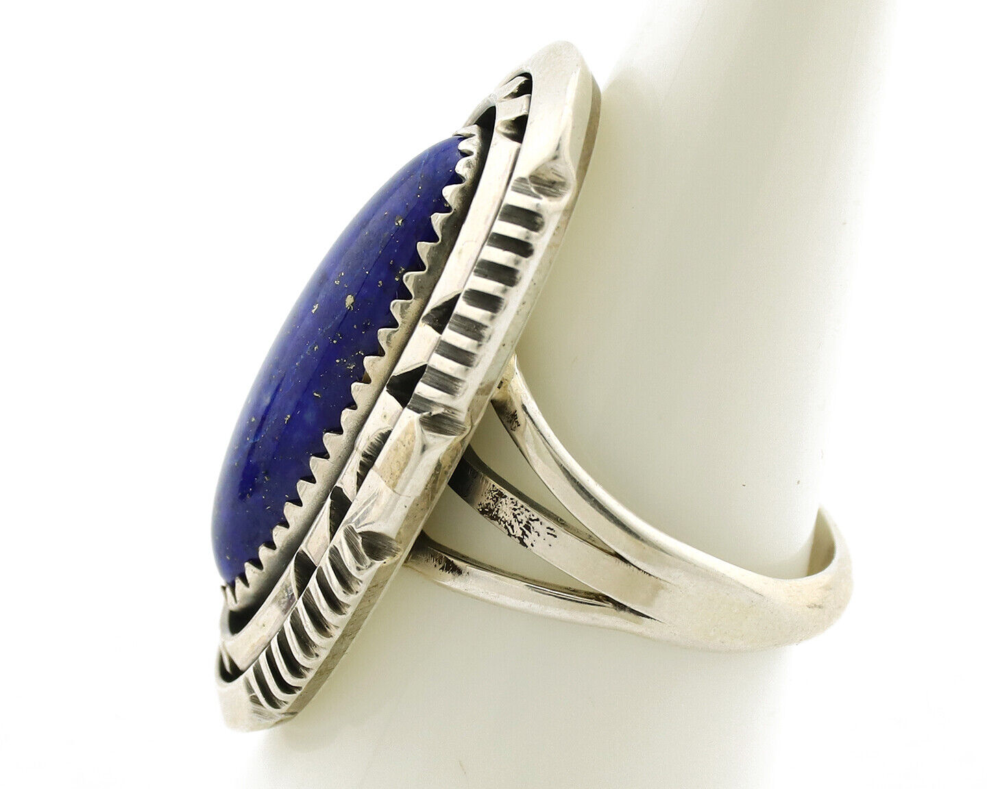 Navajo Ring 925 Silver Natural Lapis Lazuli Artist Signed William Denetdale C80s