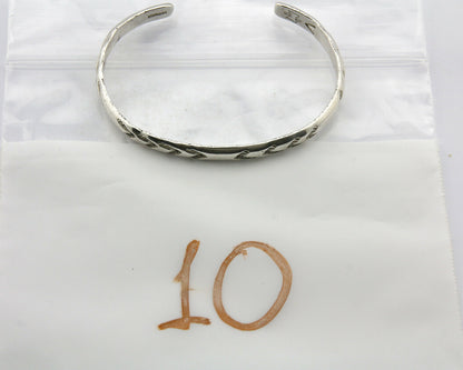 Navajo Bracelet .925 Silver Hand Stamped Arrow Head Artist V Montoya C.80's