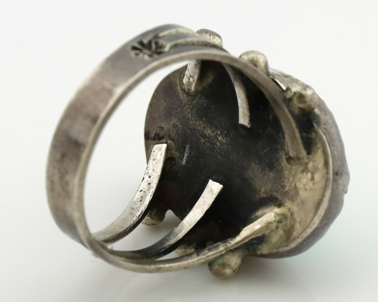 Navajo Ring .925 Silver Blue Turquoise Native American Artist C.1980's