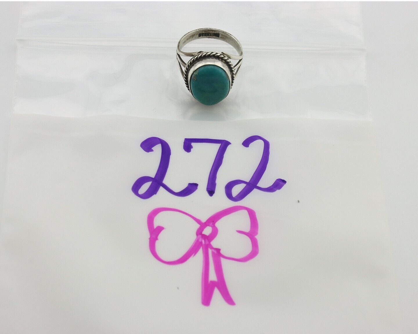 Navajo Handmade Ring .925 Silver Kingman Turquoise Native Artist C.80's