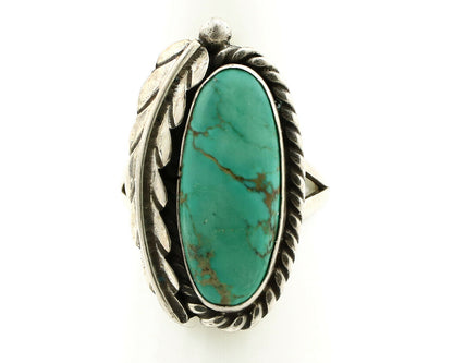 Navajo Ring .925 Silver Arizona Turquoise Signed Apache Manufacturing C80s