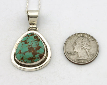 Navajo Necklace 925 Silver Arizona Turquoise Native American Artist Signed C80's