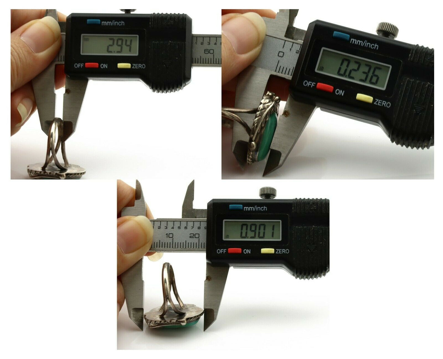 Navajo Ring .925 Silver Royston Turquoise Native American Artist C.1980's