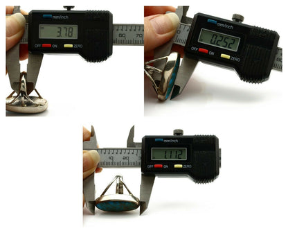 Navajo Ring .925 Silver Nevada Turquoise Native American Artist C.80's