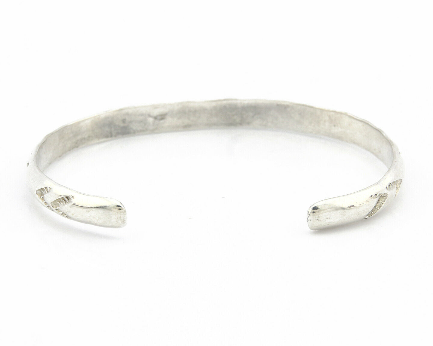 Navajo Bracelet .925 Silver Hand Stamped Arrow Head Artist Montoya C.80's