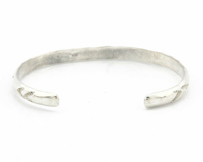 Navajo Bracelet .925 Silver Hand Stamped Arrow Head Artist Montoya C.80's