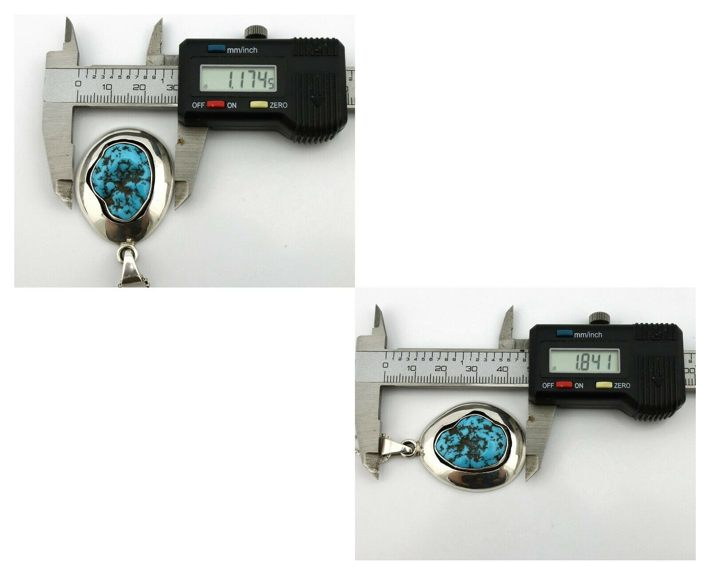 Navajo Necklace .925 Silver Sleeping Beauty Turquoise Signed C Montoya C.80's