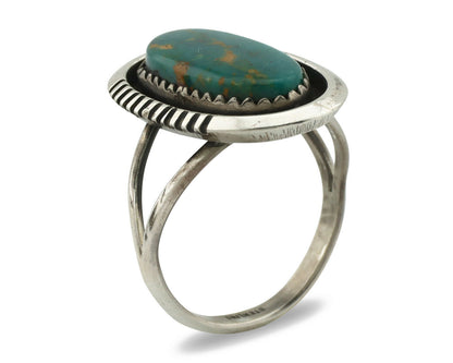 Navajo Ring .925 Silver Blue Turquoise Native American Artist Handmade C.80's