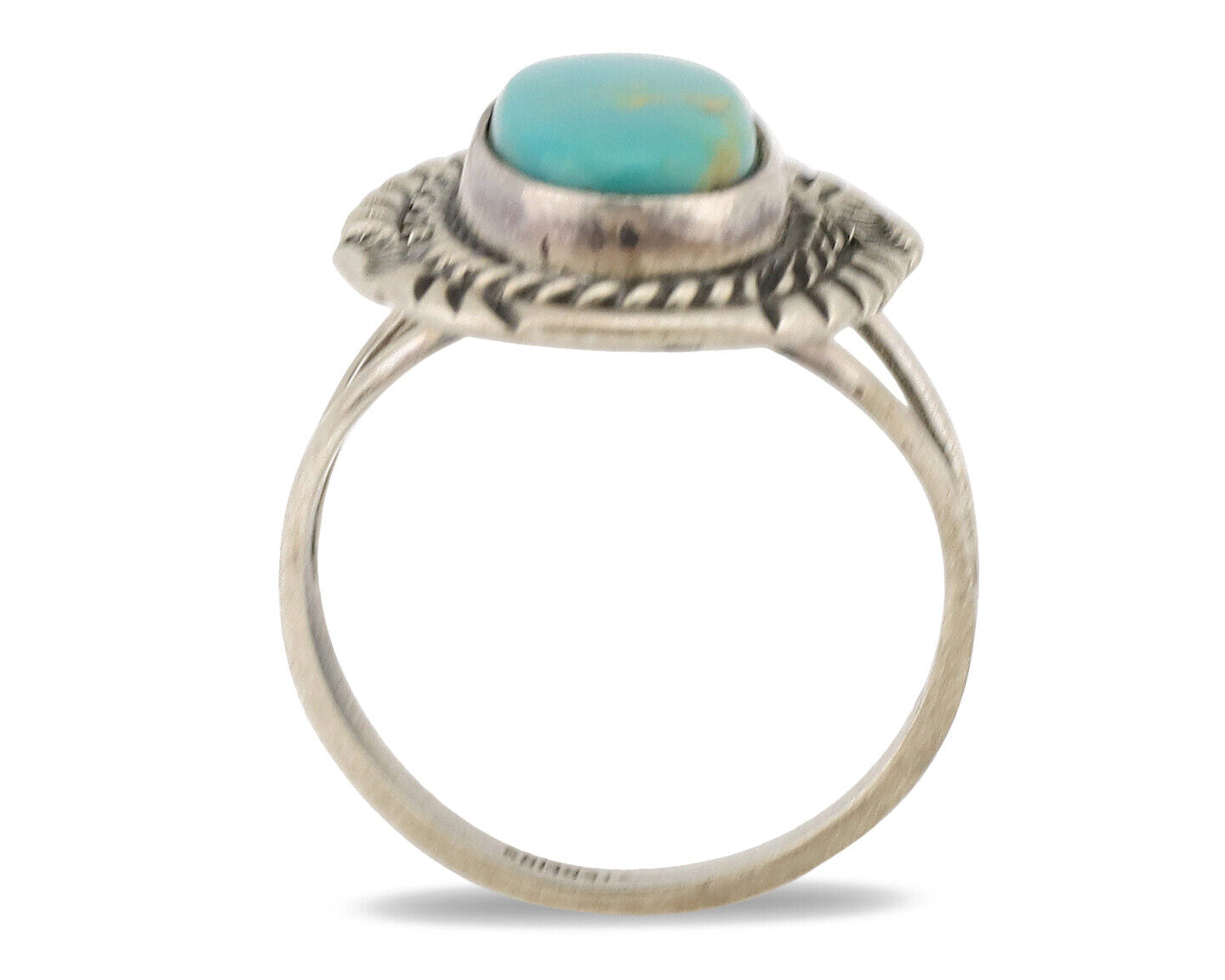 Navajo Ring .925 Silver Turquoise Mountain Native American Artist C.1980's