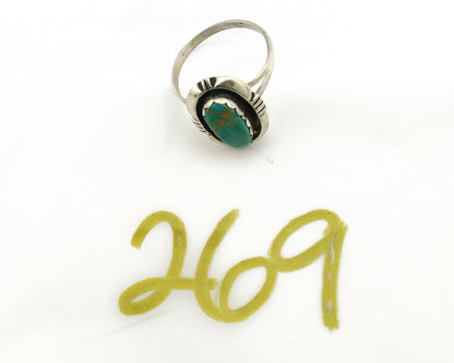 Navajo Ring .925 Silver Kingman Turquoise Handmade Native American Artist C.80's