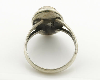 Navajo Ring .925 Silver Kingman Turquoise Native Artist Signed C.80's