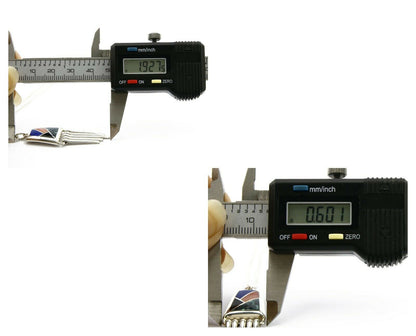 Women's Navajo Gemstone Pendant Dangles .925 Silver Signed Teme