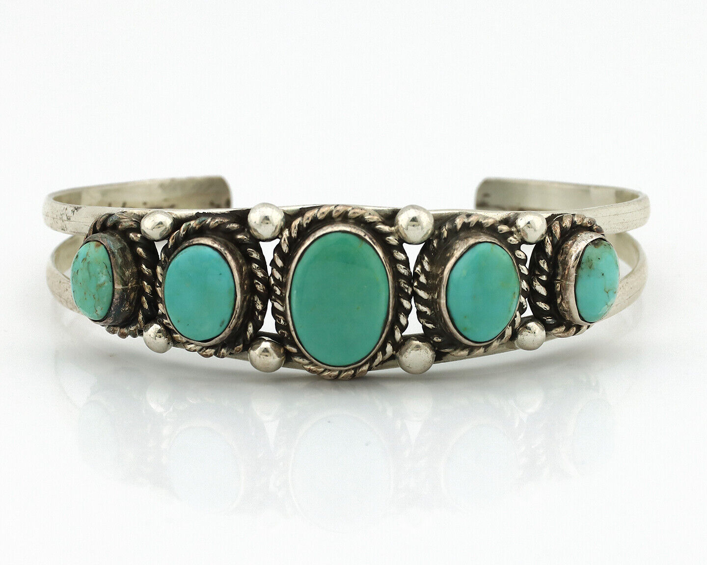 Women's Navajo .925 Silver Turquoise Mountain Native American Artist C.80's