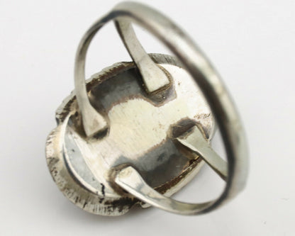 Navajo Ring .925 Silver Green Turquoise Native American Artist C.1980's