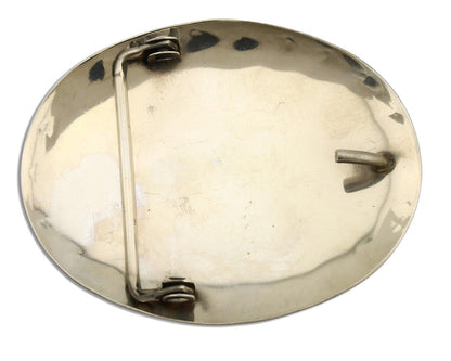 Navajo Chief Belt Buckle Nicle Silver Gemstone Handmade Native American C.80's