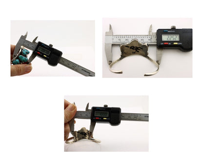 Navajo Bracelet 925 Silver Blue Kingman Turquoise Artist Signed E SANDAVOL C80s