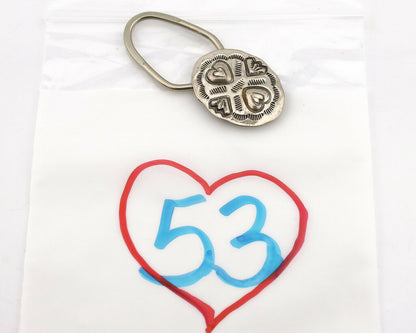 Navajo Key Chain .925 Silver Hand Stamped Native American Artist C.80s