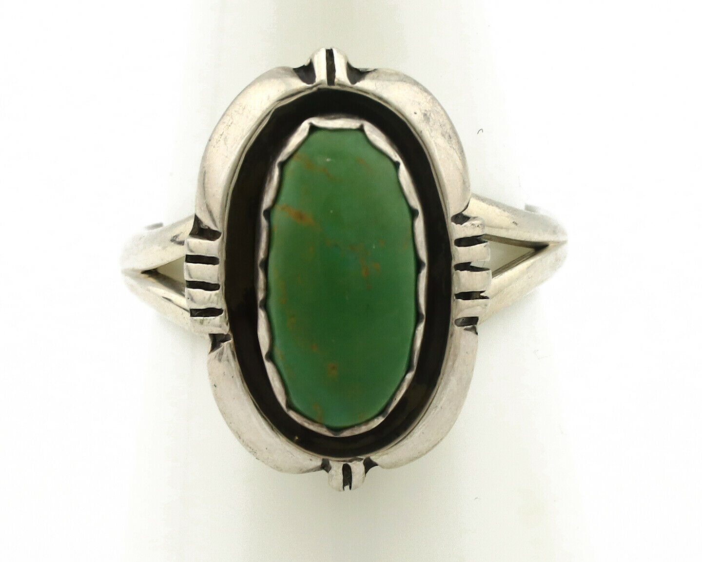 Navajo Ring .925 Silver Kingman Turquoise Handmade Native American Artist C.80's