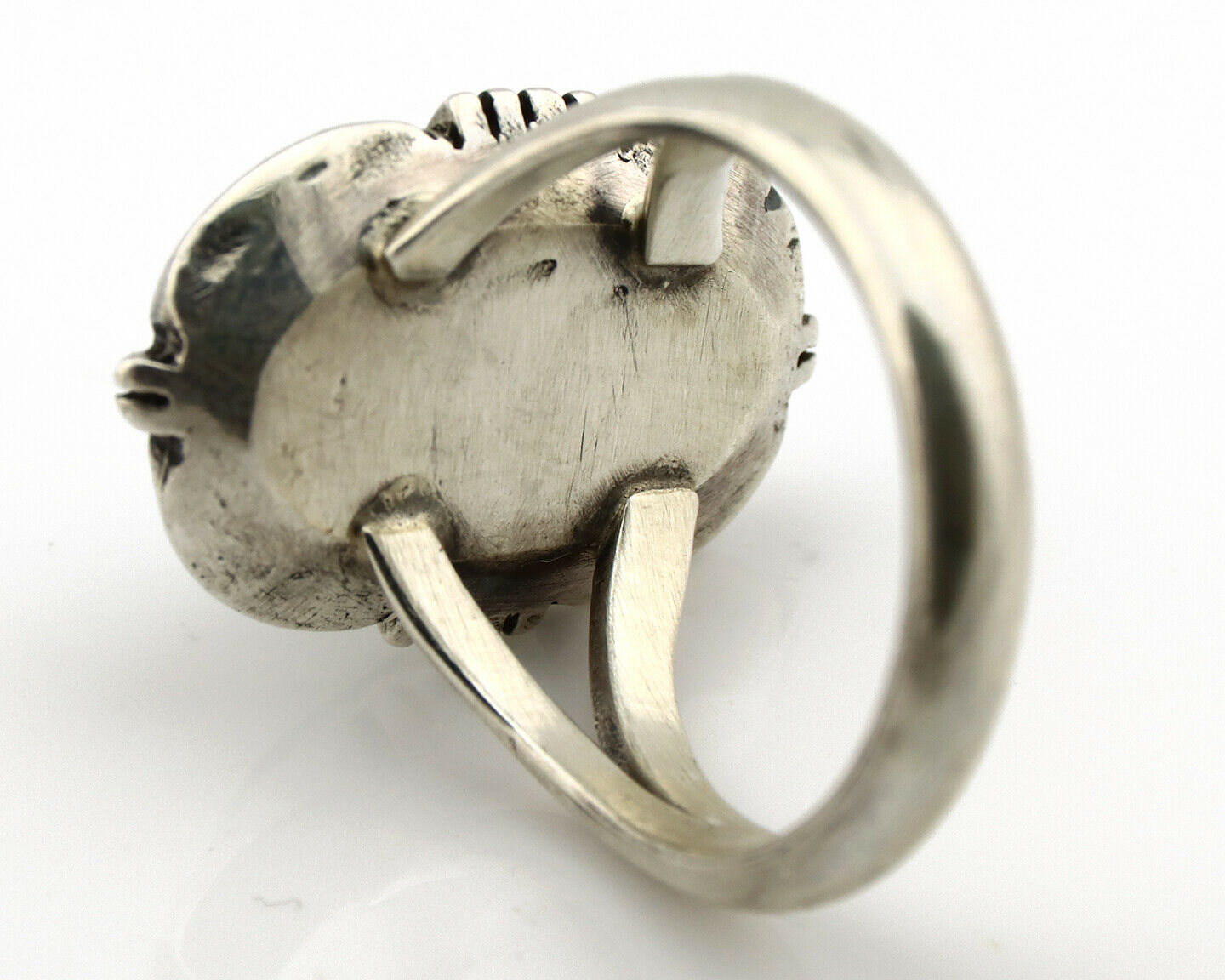 Navajo Ring .925 Silver Kingman Turquoise Handmade Native American Artist C.80's