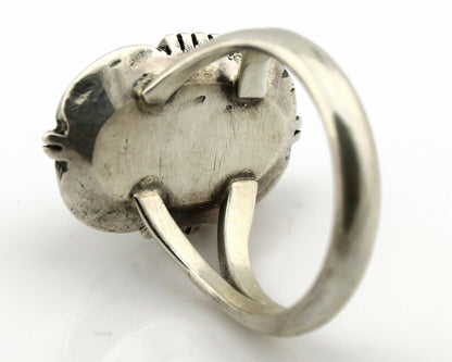 Navajo Ring .925 Silver Kingman Turquoise Handmade Native American Artist C.80's