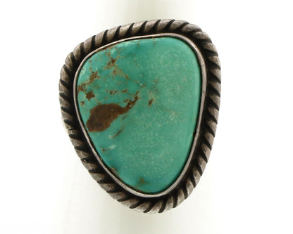 Navajo Handmade Ring 925 Silver Blue Turquoise Signed Native Artist C.80's