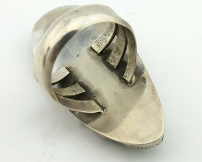 Navajo Ring .925 Silver Colorado Slab Turquoise Native American Artist C.1980's
