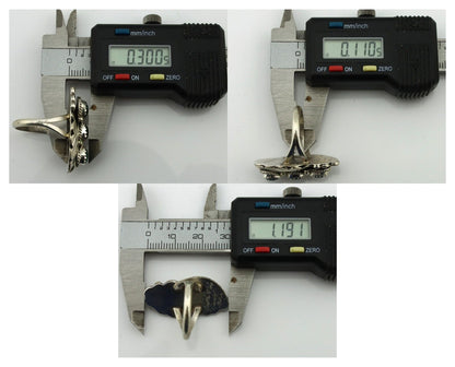 Navajo Ring 925 Silver Natural Green Malachite Signed Justin Morris C.80's