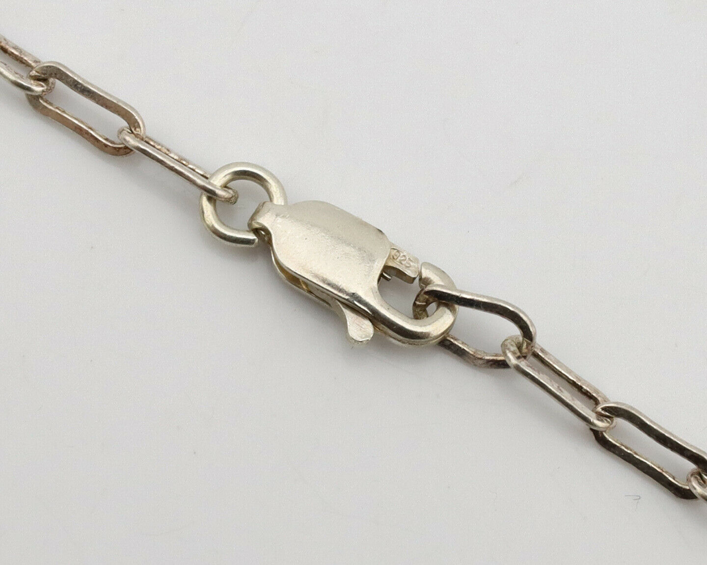 Navajo Necklace .925 Silver Sleeping Beauty Turquoise Signed M C.80's