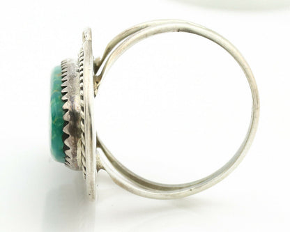 Navajo Ring .925 Silver Kingman Turquoise Native American Artist C.1980's
