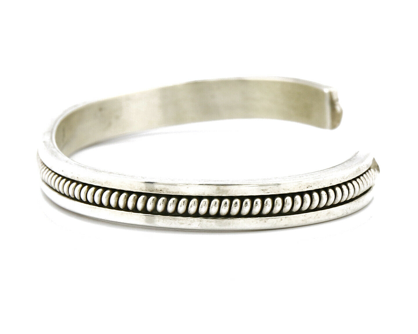 Women's Navajo Bracelet .925 Silver Handmade Cuff Signed TAHE C.1980's